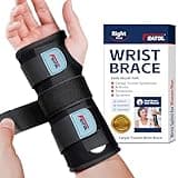 FEATOL Wrist Brace, FSA HSA Eligible Hand Brace, Carpal Tunnel Wrist Splint Night Support for Women Men, Pain Relief Support -Tendonitis, Arthritis, Sprain, Right Hand, Small/Medium