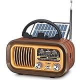 PRUNUS J-150 Portable Radio AM FM SW Bluetooth, Retro Radios Vintage Transistor with Best Sound, Solar/D Battery Operated/USB C Rechargeable, TWS, Support TF Card/USB Playing