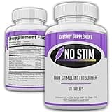 No-Stim Non Stimulant Fat Burner Diet Pills That Work- Appetite Suppressant & Best Caffeine Free Weight Loss Supplement- Natural Thermogenic Fat Loss Pill- 60 Tablets