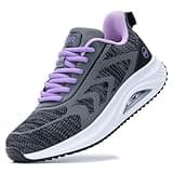 RomenSi Womens Arch Support Walking Shoes Orthotic Fashion Sneakers Tennis Shoes for Plantar Fasciitis Pain Relief GreyPurple US 8.5
