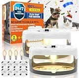 2 Pack Flea Traps for Inside Your Home with 8 Sticky Disc & 4 Bulbs & 2 Electric Wires, Flea Killer Indoor Bed Bug Trap Pest Control, Non Toxic & Harmless, Friendly to Pets & Kids