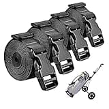 Golf Trolley Cart Bag Straps Webbing Fastener Belt Repalcement & Quick Release Buckle Sleeping Bag Strap - Adjustable & Durable Luggage Suitcase Bag Straps Christmas Tree Straps for Storage 4 Pcs