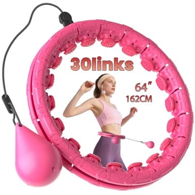Fikswe Weighted Hula Infinity Circle Hoops for Weight Loss, Infinity Fitness Hoop Plus Size for Women, Adjustable 30-Link Smart Exercise Circle for Home Workout Abs & Waist Training