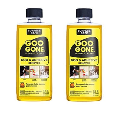 Goo Gone Original - 8 Ounce - Surface Safe Adhesive Remover Safely Removes Stickers Labels Decals Residue Tape Chewing Gum Grease Tar - Pack of 2
