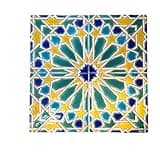 DYARI Decorative Ceramic Tiles – Hand Painted Indoor & Outdoor – Spanish Artisan Top Kitchen – Mediterranean Tiles 6"x6"/One Tile – Durable Colorful (Moresque Winter, Sample)