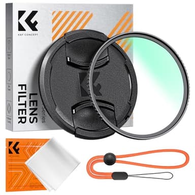 K&F CONCEPT 52mm MC UV Lens Protection Filter with Lens Cap Cleaning Cloth Optical Glass Ultra Slim 18 Multi-Layer Coatings Camera Lens UV Filter (K-Series)