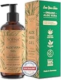 Aloe Vera Gel Organic - Vegan - FROM 100% ORGANIC LEAFES | Natural & Pure - Made in Germany - Certified Organic - Moisturizer - For Face, Skin, Hair, Sunburn relief | Non-Sticky & Fragrance Free