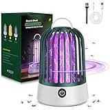 2 in 1 Bug Zappers Indoor Electronic Mosquito Zappers USB Rechargeable Mosquito Trap, Outdoor Fruit Flies Killer Indoor LED Lantern Light Fly Zappers for Home Kitchen Patio Backyard