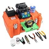 ORIENTEK T45 FTTH Fiber Optic Fusion Splicer Machine Core Alignment Fusion Splicing Machine 7sec Splice Time 250μm Fiber, 900μm Fiber, Flat Cable, Jump Cables w/Fiber Cleaver+Optic Power Meter