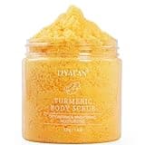 Liyalan Turmeric Body Scrub Moisturizing and Exfoliating Body, Face, Hand, Foot Scrub,Nourishes Skin,Deep Cleansing 7.8oz