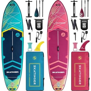 Skatinger Meteor Bundle｜11'6"x35" Super Wide Inflatable Stand Up Paddle Boards, All Accessories2, 100L Backpack, Shoulder Strap, US Center fin, 2-Action Pump