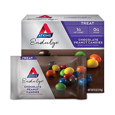 Atkins Endulge Chocolate Peanut Candies, Dessert Favorite, 0g Sugar, 20 Count