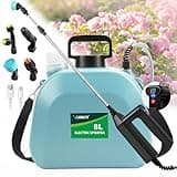 Battery Powered Sprayer 2 Gallon, 2025 Upgrade Electric Sprayer with 3 Adjustable Speed, Battery Indicator, 4 Mist Nozzles, Rechargeable Retractable Wand with Adjustable Shoulder Strap for Lawn Garden