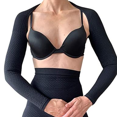 Bioflect® Compression Arm Sleeves Wrap with Bioactive Fibers and Raised Massaging Knit- for Support and Comfort - Black 2XL