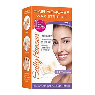 Sally Hansen Face Hair Removal Wax Strips Kit | At-Home Use 18 Count