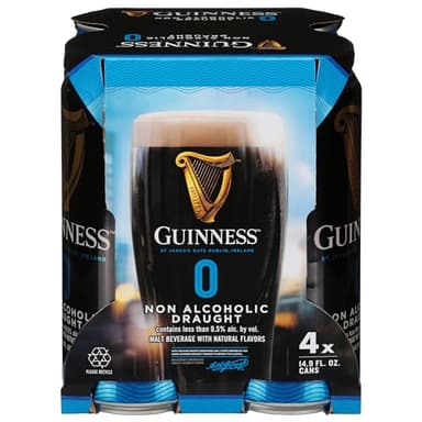 Guinness, Non Alcoholic Irish Stout, 4pk, 14.9 Fl Oz Cans