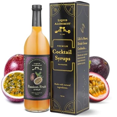 Liquid Alchemist Passion Fruit Syrup for Cocktails - Real Ingredients Make our Passion Fruit Puree for Cocktails the Perfect Margarita Mix - Non-GMO & Vegan (25.4 oz)