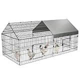 PawGiant Chicken Coop 86"×40" Chicken Run Pen for Yard with Cover Outdoor Metal Portable Chicken Tractor Cage Enclosure Crate Outside for Small Animals Duck Rabbit Hen
