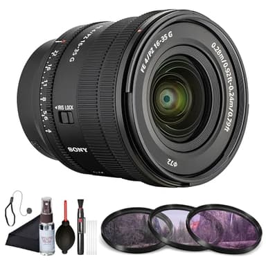 Sony FE PZ 16–35mm F4 G Wide-Angle Power Zoom Lens (SELP1635G) – Full-Frame E-Mount | Lightweight Design with Filter Kit, Cap Keeper, Cleaning Kit