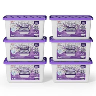 W&E Choice Moisture Absorbers With Lavender Scent, Portable Dehumidifier for Closet&Bathrooms, Kitchen, Humidity Absorber Odor Eliminator Absorber