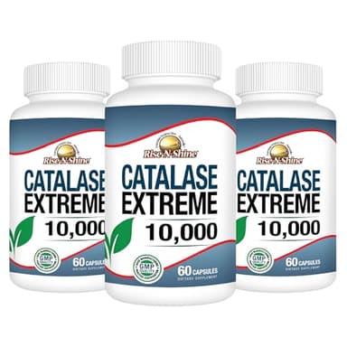 Rise-N-Shine Catalase Extreme Supplement 10,000 - Supplement with Saw Palmetto, Biotin, Fo-Ti, PABA - Hair Supplements for Strong Hair Support- 180 Capsules - Pack of 3 (90-Day Supply)
