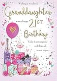 Piccadilly Greetings Traditional Milestone Age Birthday Card Age 21 Granddaughter - 10 x 7 inches -