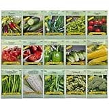 15 Pack Vegetable Garden Seeds - Deluxe Heirloom Variety Pack, Non-GMO, Perfect for Home Gardening and Planting