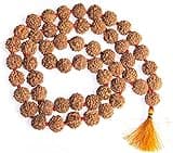 Storite Rudraksha Mala 108 Beads Necklace, Seed Bead Natural Himalaya Rudraksha Seed Prayer Beads Wrist Mala Wrap Bracelet Bead Size 9 mm (1 Pack)