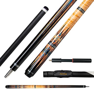 Moyerely Carbon Fiber Pool Cue,11.8mm/12.5mm Low Deflection Cue Stick,Professional Pool Stick with Case(MF2+Extension,11.8mm)