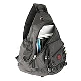Kawei Knight Large Sling Bag Laptop Backpack Cross Body Messenger Bag Shoulder Travel Rucksack (A-Black)