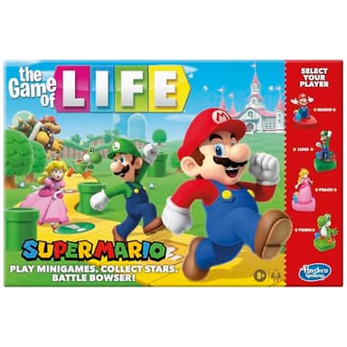 Hasbro Gaming The Game of Life: Super Mario Edition Board Game for Kids Ages 8 and Up, Play Minigames, Collect Stars, Battle Bowser