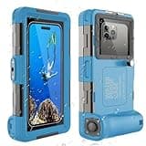Diving Phone Case,Underwater Snorkeling Housing,Professional Waterproof,for iPhone 15/14/13/12/11/XR/XS/X Plus Samsung Galaxy S24/S23/S22/S21Ultra Photography Video Scuba Dive Cell Case-Blue Grey