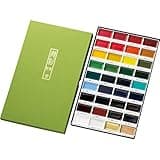 Kuretake GANSAI TAMBI Watercolor Paint Set 36 Colors, Professional-quality art supplies for artists adult painting sketching, Non-Toxic, Made in Japan