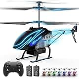 BUSSGO RC Helicopter, Remote Control Helicopter for Kids with 30Mins Flight(2 Batteries), 7+1 LED Light Modes, Altitude Hold, RC Toys for Boys Girls