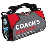 Be Smart Get Prepared 73-Piece Coach’s and Team Sports First Aid Kit in Roll up Bag: Clean, Treat, Protect Cuts, Scrapes. Home, Office, Car, School, Travel, Hunting, Outdoor, Camping, FSA HSA