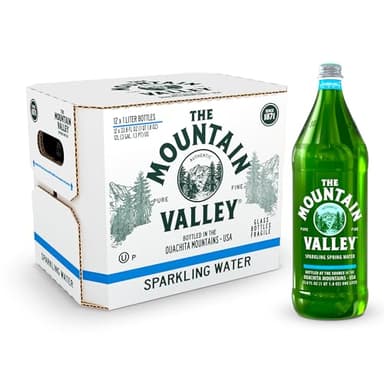 Mountain Valley Sparkling Water, 33.8 oz 1 LTR Glass Bottles 12 Pack