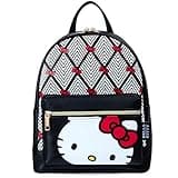 Hello Kitty Backpack Purse Women Girl Teen, Mini Fashion Backpack with Double Shoulder Straps (Black)