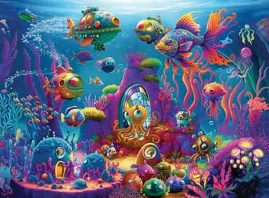 Ravensburger Alien Ocean 150 XXL Piece Jigsaw Puzzle for Kids - Every Piece is Unique, Pieces Fit Together Perfectly