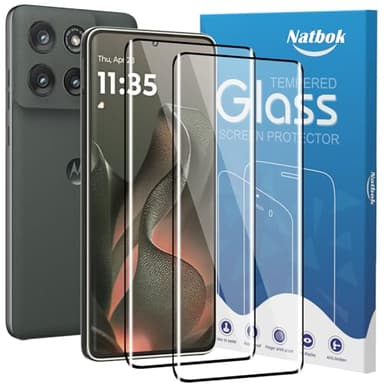 Natbok 2 Pack 3D Compatible with Motorola Edge 2025/Moto Edge 60 Fusion/60 Pro Screen Protector,9H Tempered Glass Film,HD Clear Scratch Resistant,Bubble-Free for Moto Edge 2025 Screen Protector