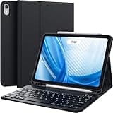 CHESONA for iPad Air 5th/4th Generation Case with Keyboard, Rechargeable Wireless Keyboard Case for iPad Air 11-inch (M3) & (M2), Pencil Holder, for Air 10.9 inch & Air 11'' 2025/2024, Black