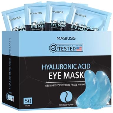 Maskiss Under Eye Patches (50 Pairs), Hyaluronic Acid Eye Masks for Dark Circles Puffy Eyes Undereye Bags, Collagen Eye Patches for Wrinkles and Hydrate, Skin Care Gift for Her