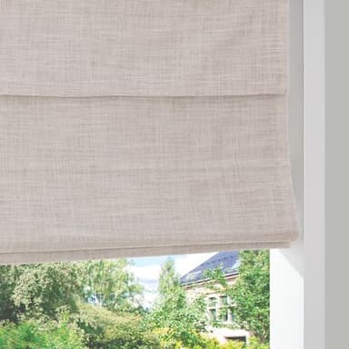 Artdix Blackout Roman Shades for Windows, Linen White Cordless Custom Roman Shades for Indoor Windows, Light Filtering Roman Shade Blind for Inside and Outside Mount
