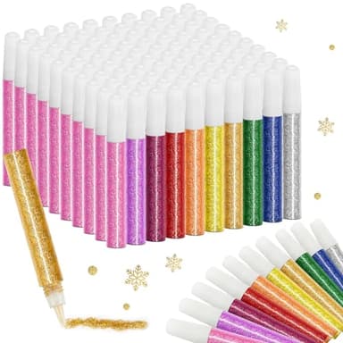 Resurhang 20 Pcs Glitter Glue Pens Bulk 10 Colors Rainbow Glue Stick for Crafts Valentine's Day Classroom Gift Back to School Supplies for DIY Arts, Projects Scrapbooking, Cards Decorating Supplies