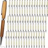 Colarr 48 Pcs Pen Kits for Wood Turning 7mm Slimline Pen Kits Twist Pen Kit with Refill Lathe Turning for DIY Copper Pen Making Office Supplies Friend Teacher Students Gifts(Black)