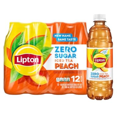 Lipton Diet Peach Iced Tea, 16.9 Fl Oz Bottles (Pack of 12)