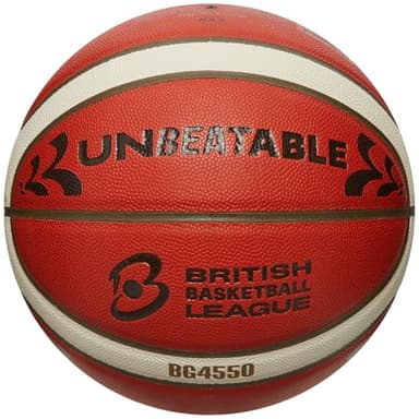 Molten Basketball | Unbeatable B6G4550 | Official BBL British Basketball League Match Ball | Composite Leather | Indoor | Size 6 | for Boys Age 12-14, Girls Age 14 Plus & Adults | Orange/Ivory/Black