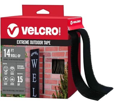 VELCRO Brand Extreme Outdoor Double Sided Mounting Tape Holds up to 15 Pounds on Brick or Other Rough Surfaces UV and Weather Resistant 14Ft Heavy Duty Roll