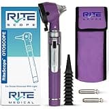 RiteScope Otoscope with Light - Premium Otoscope Set with Fiber Optic Illumination - Ear Infection Detector - Ear Scope for Examination at Home-Purple