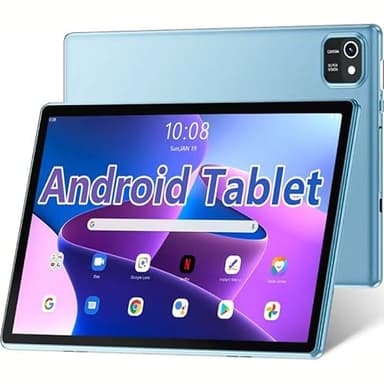 kelankeke Tablet 10 inch Android Tablets, 6GB RAM 32GB ROM 1TB Expand, Quad-Core Processor, 1280x800 LCD Touch Screen, WiFi 4, Dual Camera, BT4.2, 6000mAh Battery (Blue)