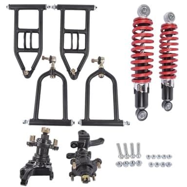Koomaha 340mm Front Suspension Shock Upper & Lower Swingarm Kit Replacement for Quad Bike ATV/Go Kart DIY Kart ATV Part